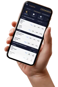 Live in-play sports betting interface at Cazeus